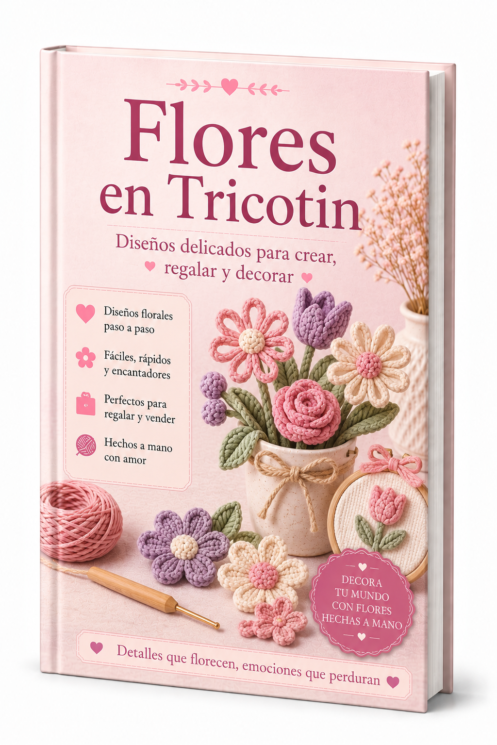 60 moldes de flores en tricotin